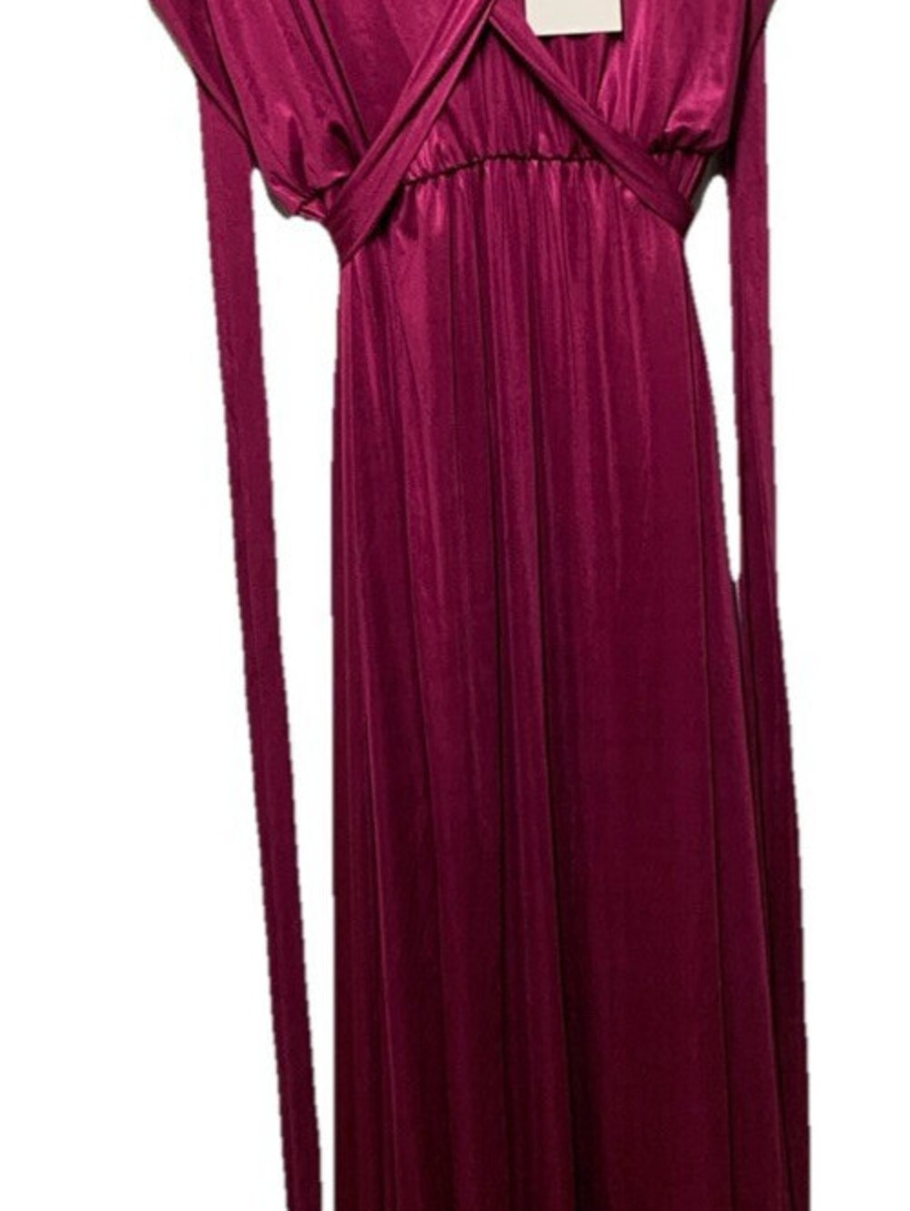 Dress The Population Krista Plunge Neck Side Slit Dress Maxi Size XL Sleeveless